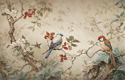 Панно AG-CB-001, Chinoiserie birds, Design Studio 3D