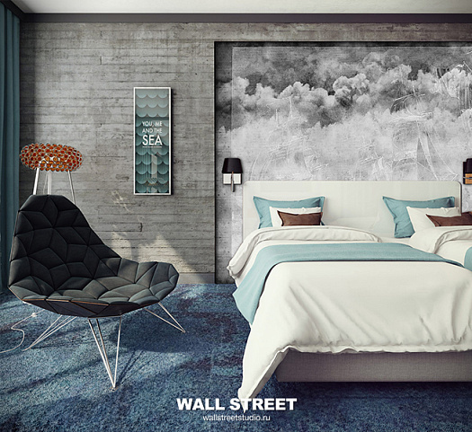 Фотообои в интерьере артикул Grayscale 21, GRAYSCALE, Wall street