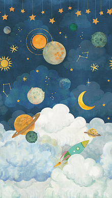 Оранжево-синие обои Grandeco Little Dreamers LD 6101